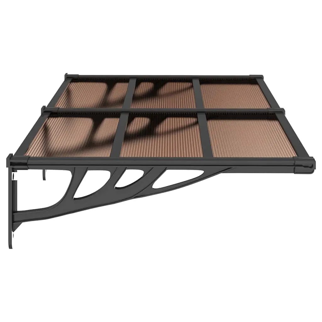 Door Canopy Black 152.5x90cm Polycarbonate Weather Protection Shelter