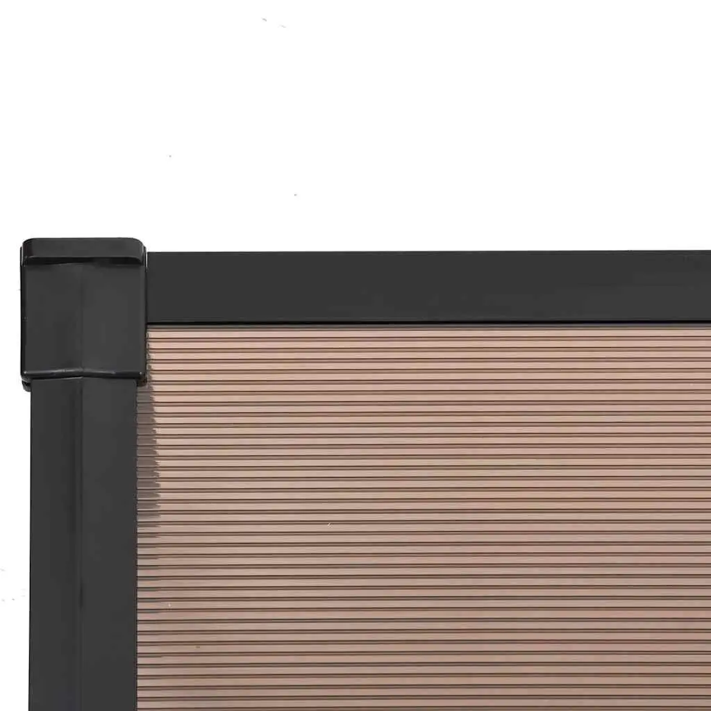 Door Canopy Black 152.5x90cm Polycarbonate Weather Protection Shelter