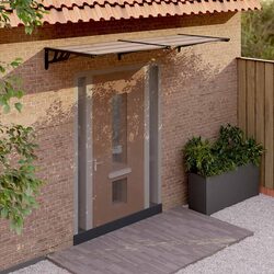 Compact Polycarbonate Door Canopy 239x90cm in Black
