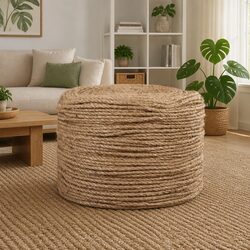 Jute Rope 50m Long 8mm Thick Natural Brown Braided Cord for Crafts Bundling