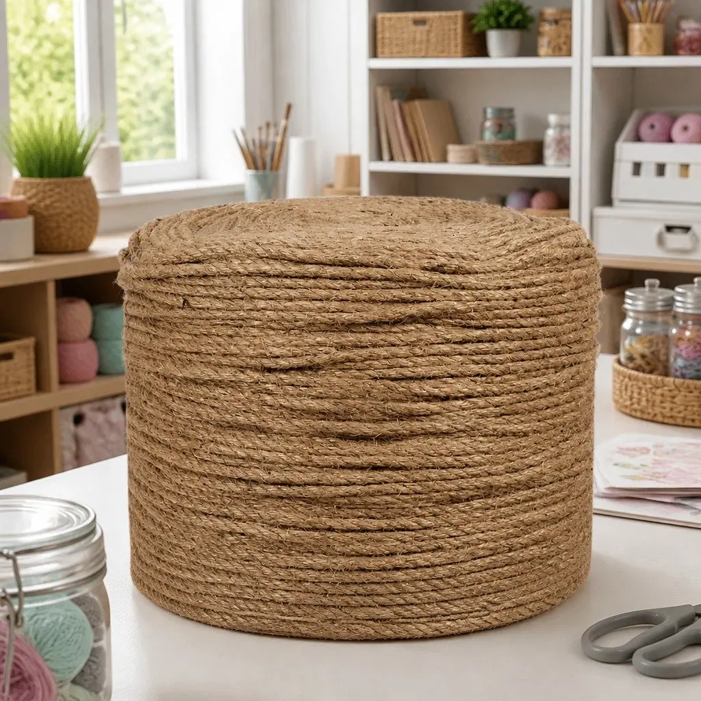 Jute Rope Brown 250m 8mm Thick Natural Twine for Craft Garden Decorations