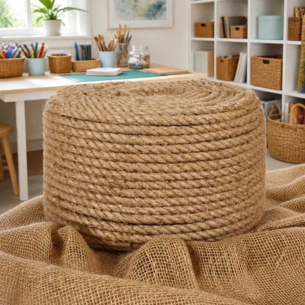 Jute Rope Brown 25m 12mm Natural Braided Twine for Craft Bundling Wrapping Garden Decor