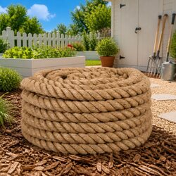 Jute Rope 10m Long 40mm Thick Natural Braided Twine Craft Garden Decorations