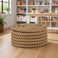 Jute Rope 5m Long 50mm Thick Brown Natural Fiber Twine Craft Garden Decorations