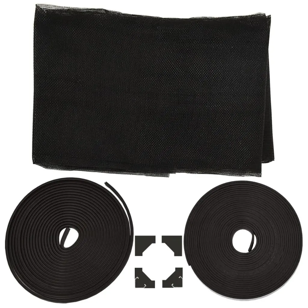 Magnetic Insect Screen Anthracite 130x150 cm Fibreglass Mesh Tool-free Installation