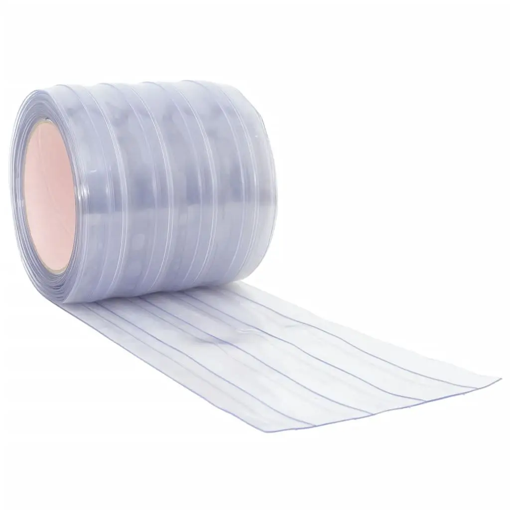 PVC Door Curtain Strip Transparent 200mm x 1.6mm Thermal Insulation 10m Roll
