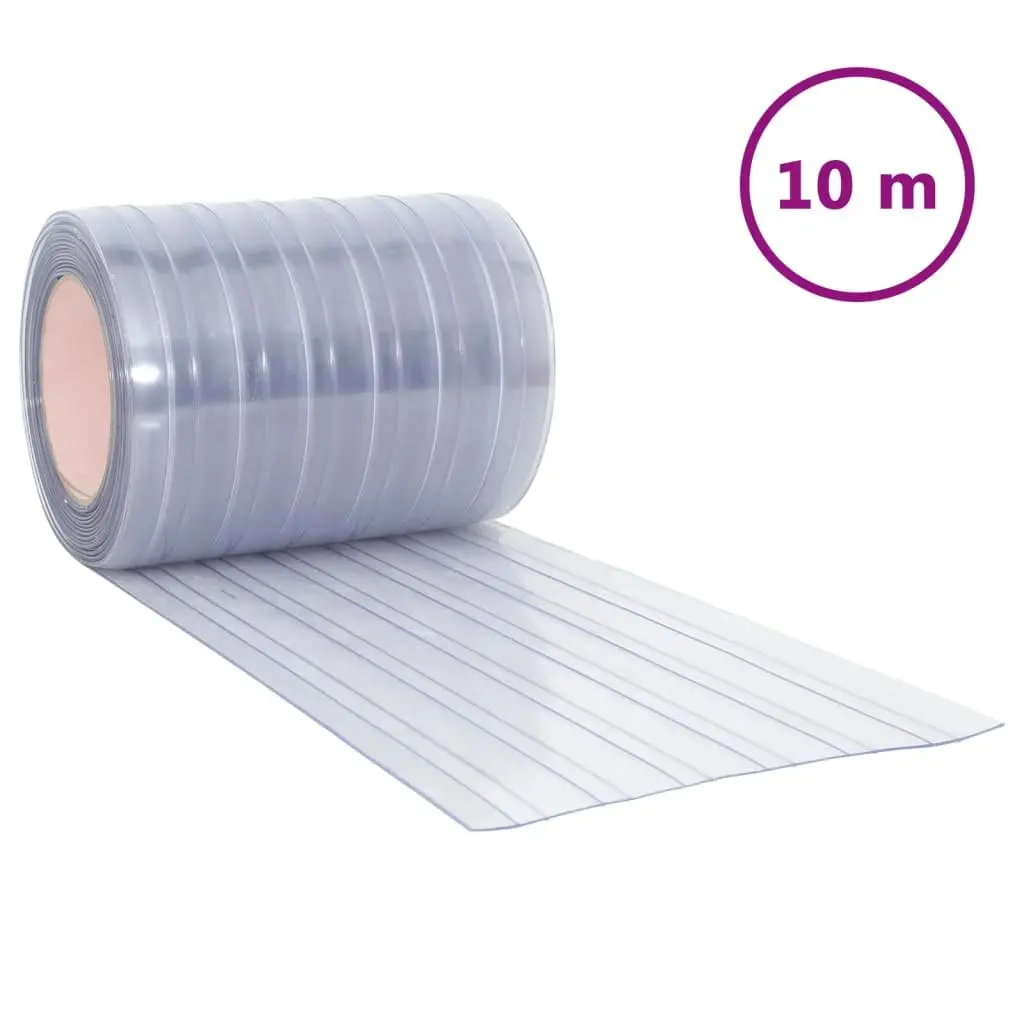 PVC Door Curtain Strip Transparent 300mm x 2.6mm Heat Insulation 10m Roll