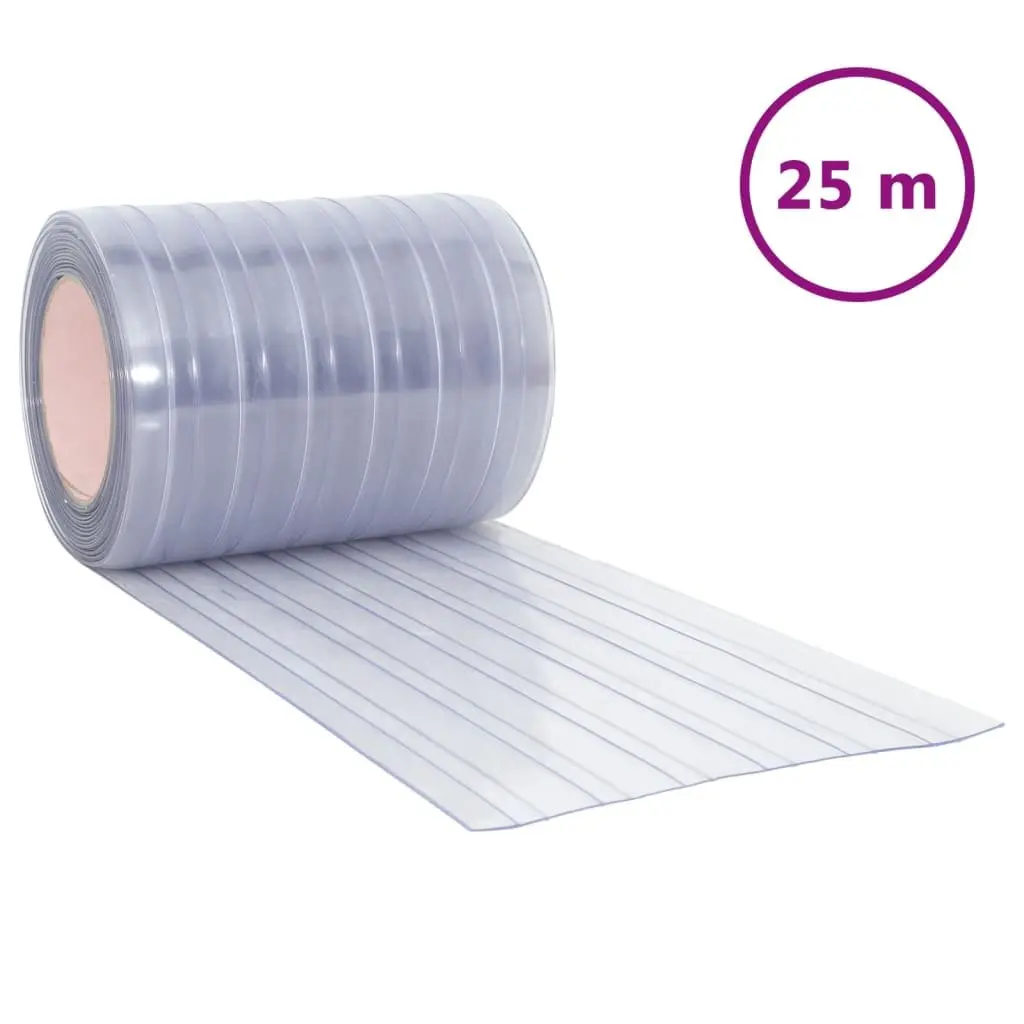 PVC Door Curtain Strip Transparent 300mm Width Thermal Insulation 25m Roll