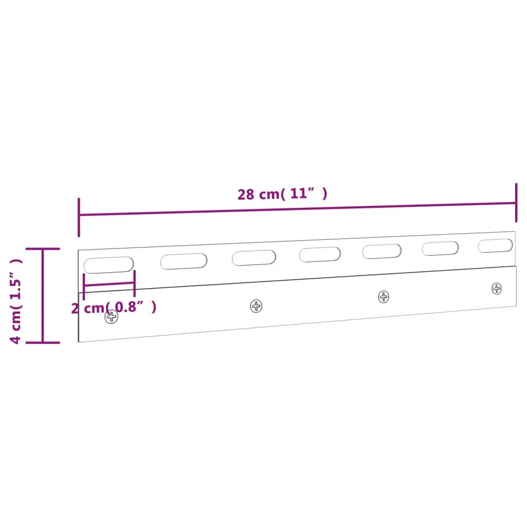 Stainless Steel Connecting Plates Silver 28 cm Easy Installation for Strip Curtain Mounting