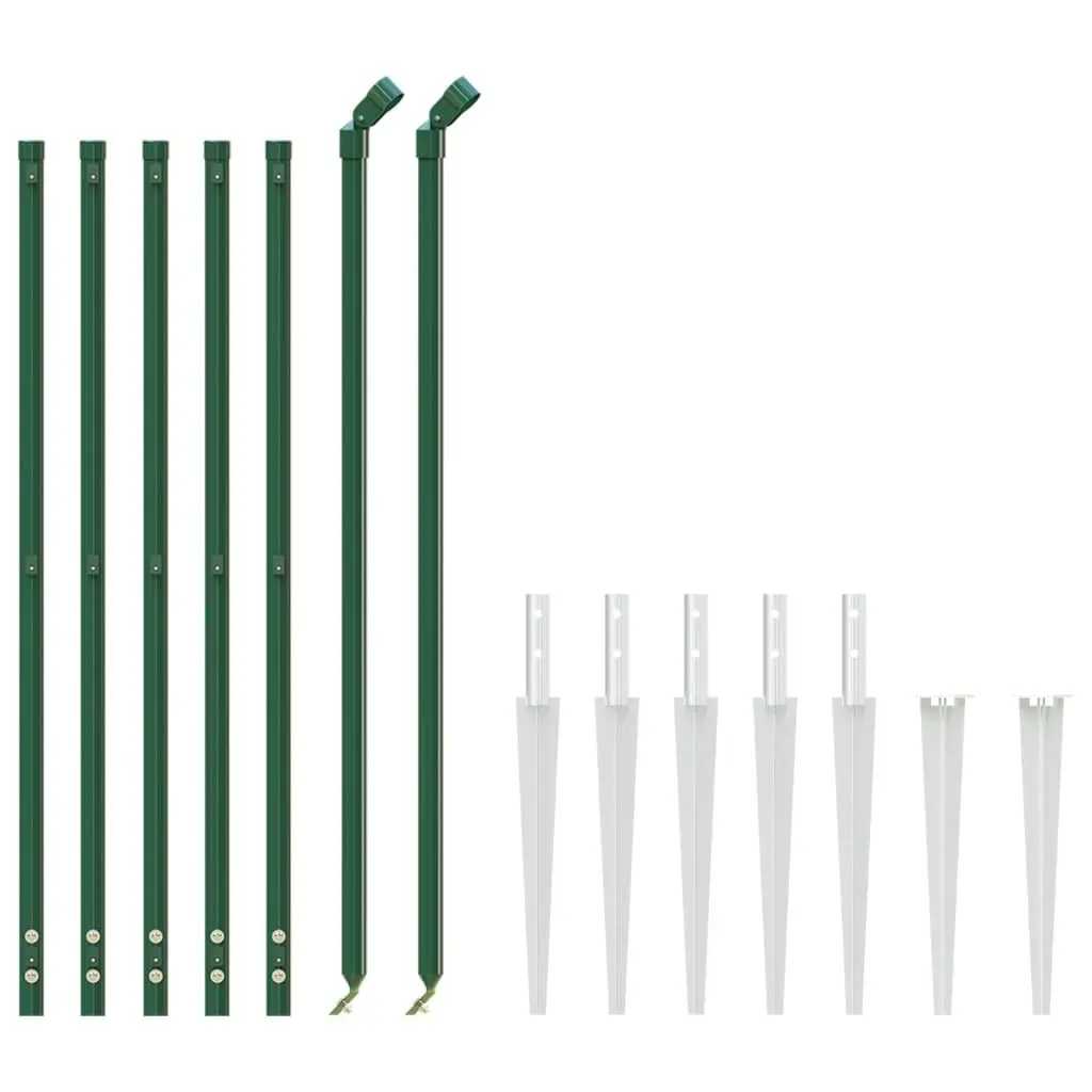 Chain Link Fence Panel Green 0.8x10m Durable Outdoor Barrier with Spike Anchors