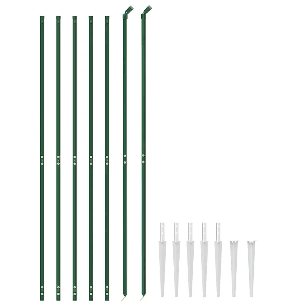 Chain Link Fence Panel Green 1.6x10 m Spike Anchors Barrier Enclosure