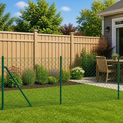 Green Chain Link Fence Panel 1x10m - Simple Yet Strong