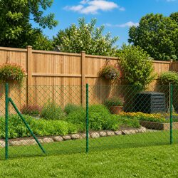 Friendly Green Chain Link Fence with Floor Flange 0.8 x 25 m