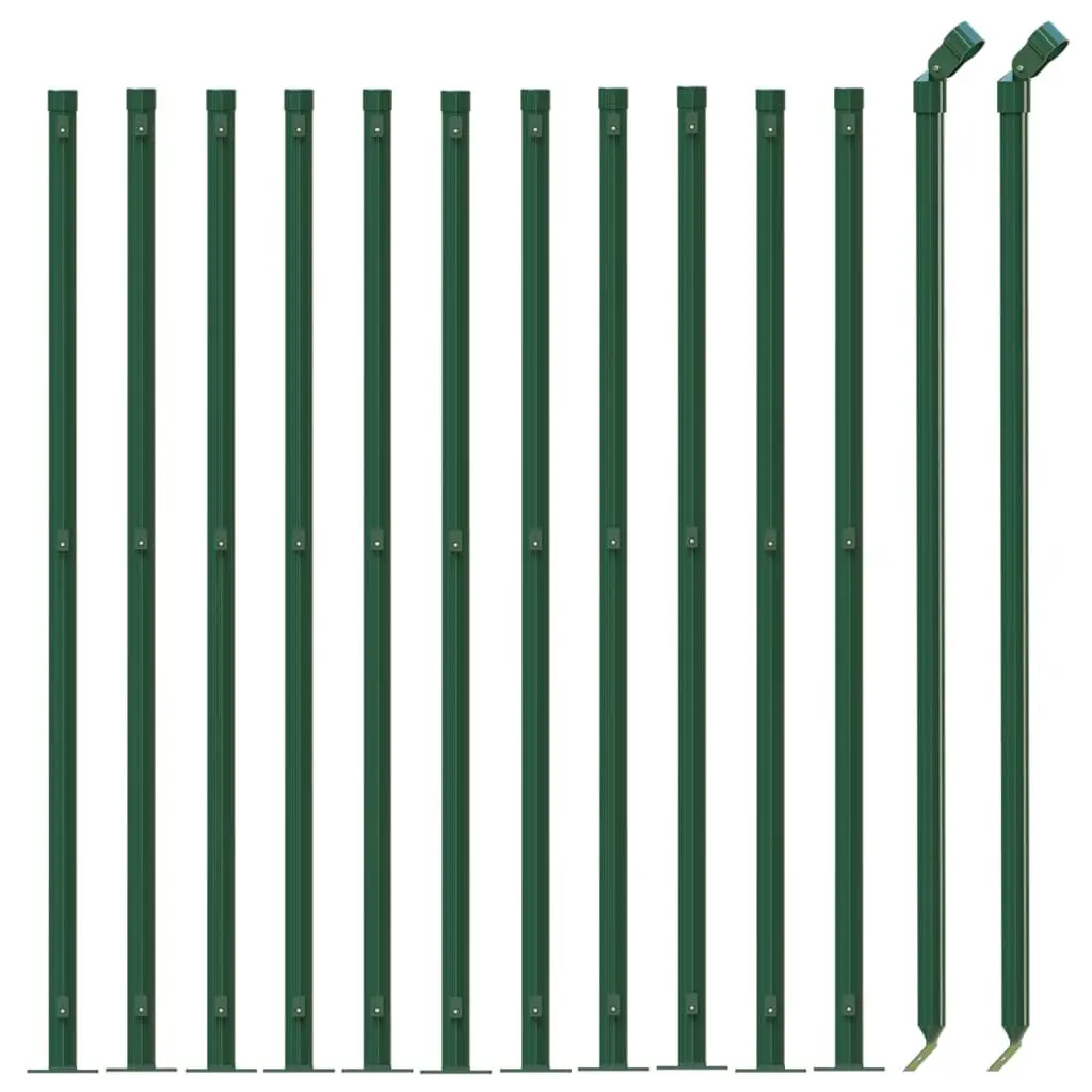 Chain Link Fence with Floor Flange Green 0.8 x 25 m Galvanised Steel Wire Mesh