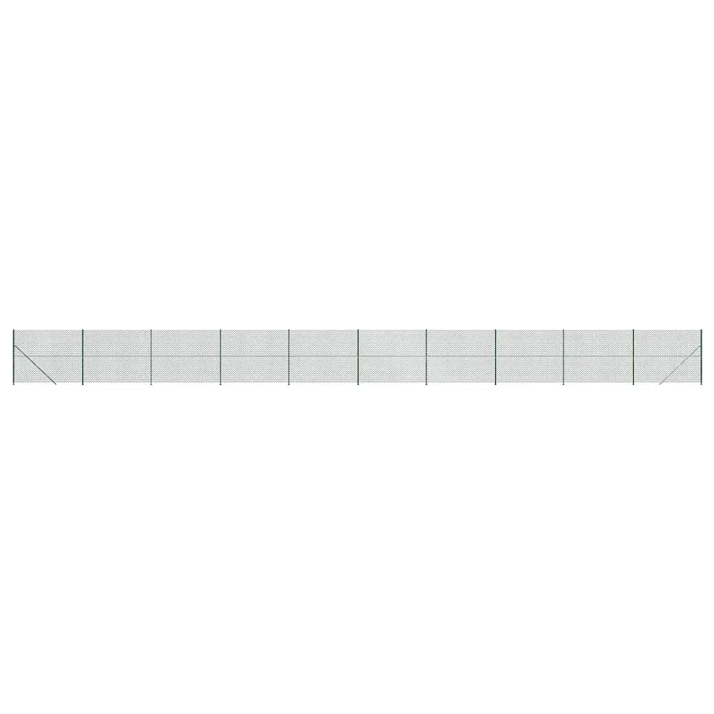 Chain Link Fence Panel Green 1.6m x 25m Durable Galvanised Steel Mesh with PVC Coating for Secure Barrier and Custom Installation