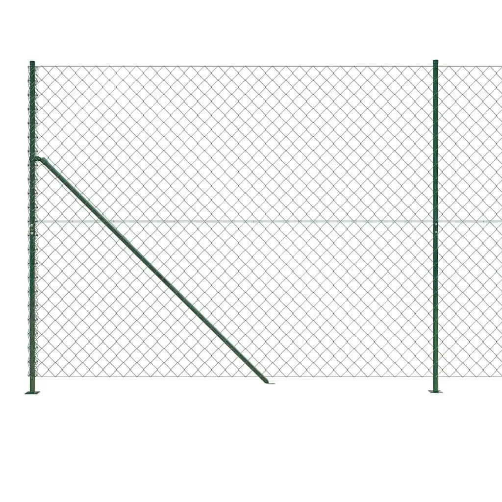 Chain Link Fence Panel Green 1.6m x 25m Durable Galvanised Steel Mesh with PVC Coating for Secure Barrier and Custom Installation