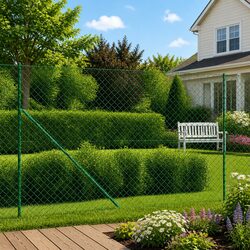 Green Chain Link Fence Panel 1.8x25m: Strong and Versatile