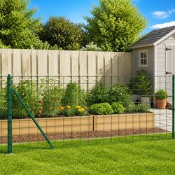 Wire Mesh Fence Panel 1x25m Green Garden Barrier Galvanised Steel Enclosure