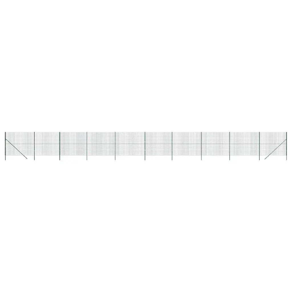 Wire Mesh Fence Panel Green 1.4x25 m Galvanised Steel Durable Outdoor Barrier
