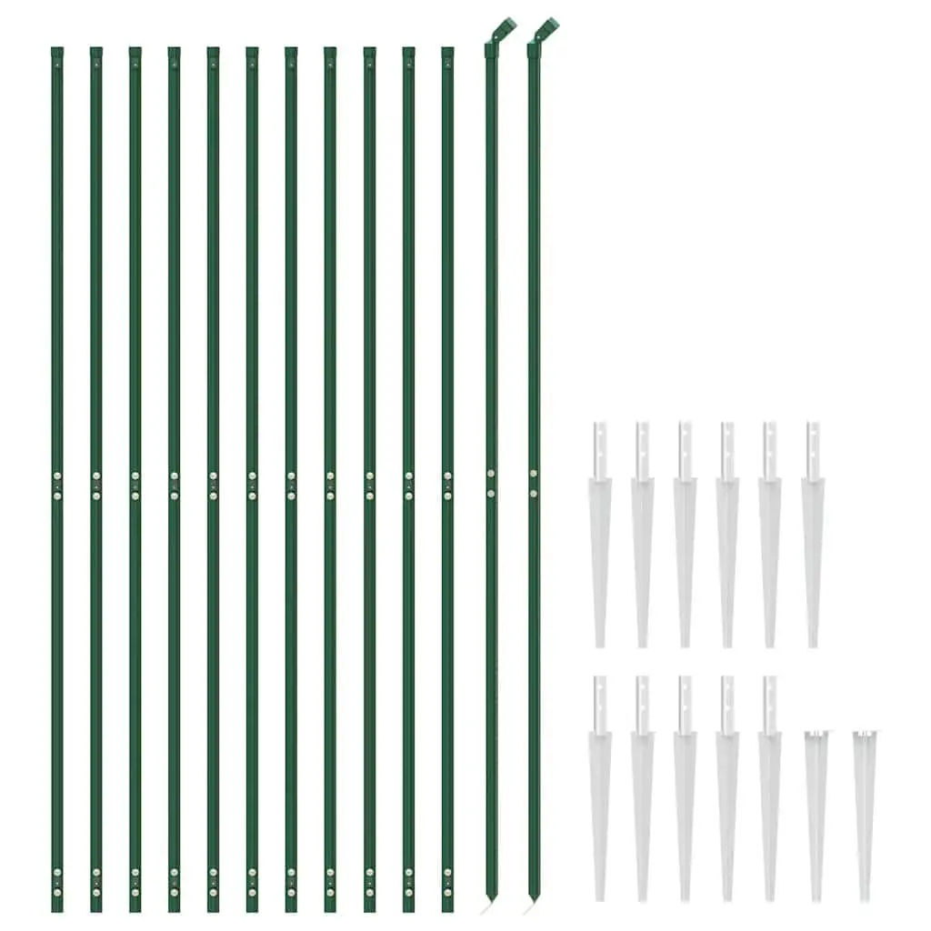 Wire Mesh Fence Green 1.4 x 25m Steel Construction with Spike Anchors for Garden Barrier Enclosure