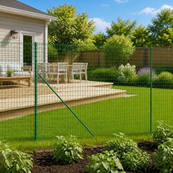 Compact Green Wire Mesh Fence Panel 1.6x25m with Anchors