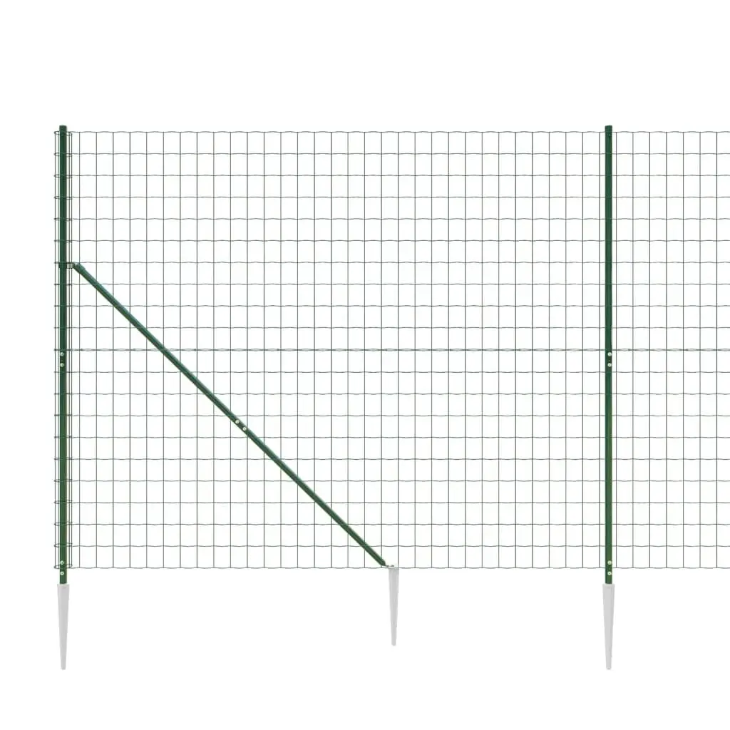 Wire Mesh Fence Green 1.4x25m Durable Steel Construction with Spike Anchors