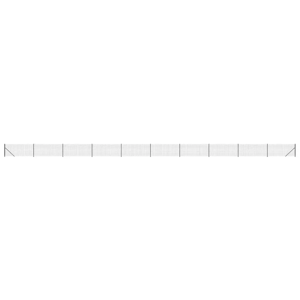 Wire Mesh Fence Panel with Flange Anthracite 1x25m Garden Barrier Enclosure