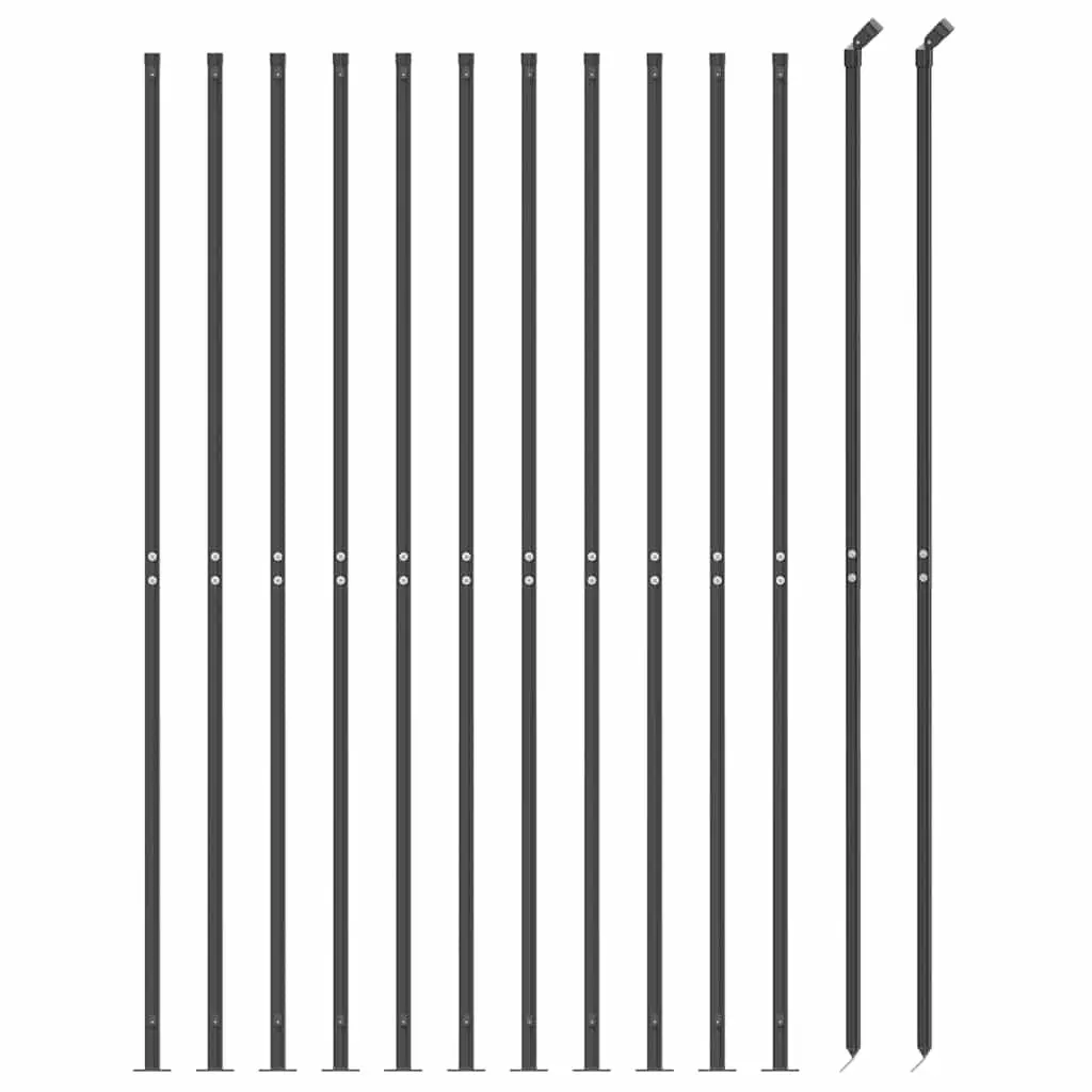 Wire Mesh Fence Panel Anthracite 1.4 x 25 m Durable Steel Construction with Flange