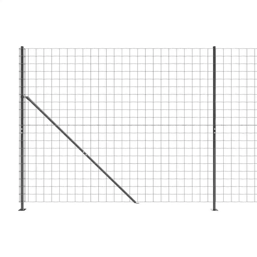 Wire Mesh Fence Panel Anthracite 1.4 x 25 m Durable Steel Construction with Flange