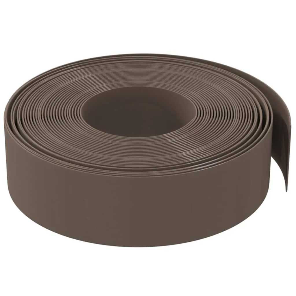 Garden Edging Brown 10m Flexible Durable Polyethylene Lawn Edge Landscaping Flower Bed Barrier