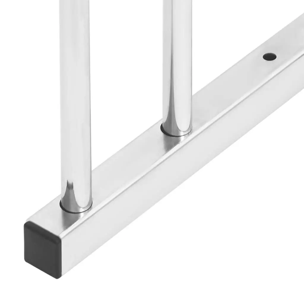 Bicycle Rack Silver Steel 4 Bike Floor Parking Stand for Garage Garden Outdoor Storage
