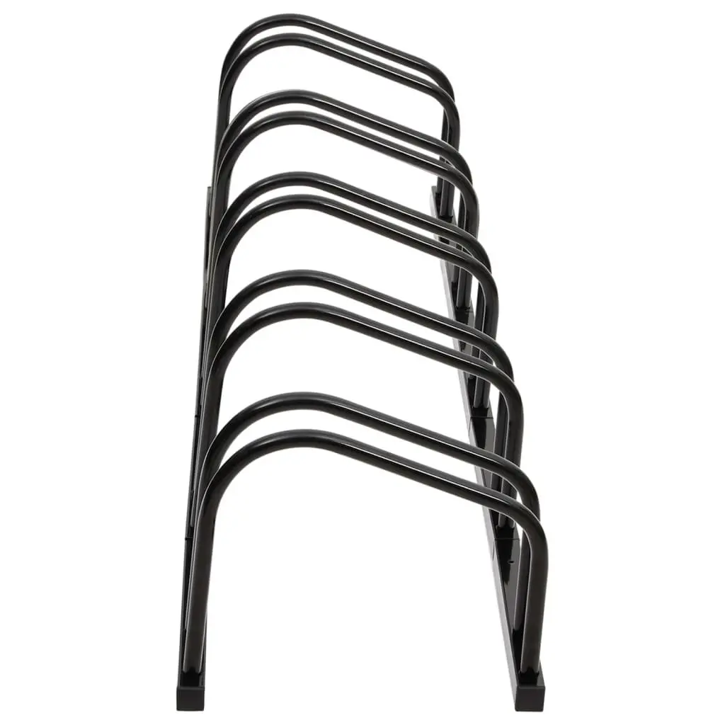 Bike Rack Black Steel Floor Standing Bicycle Storage