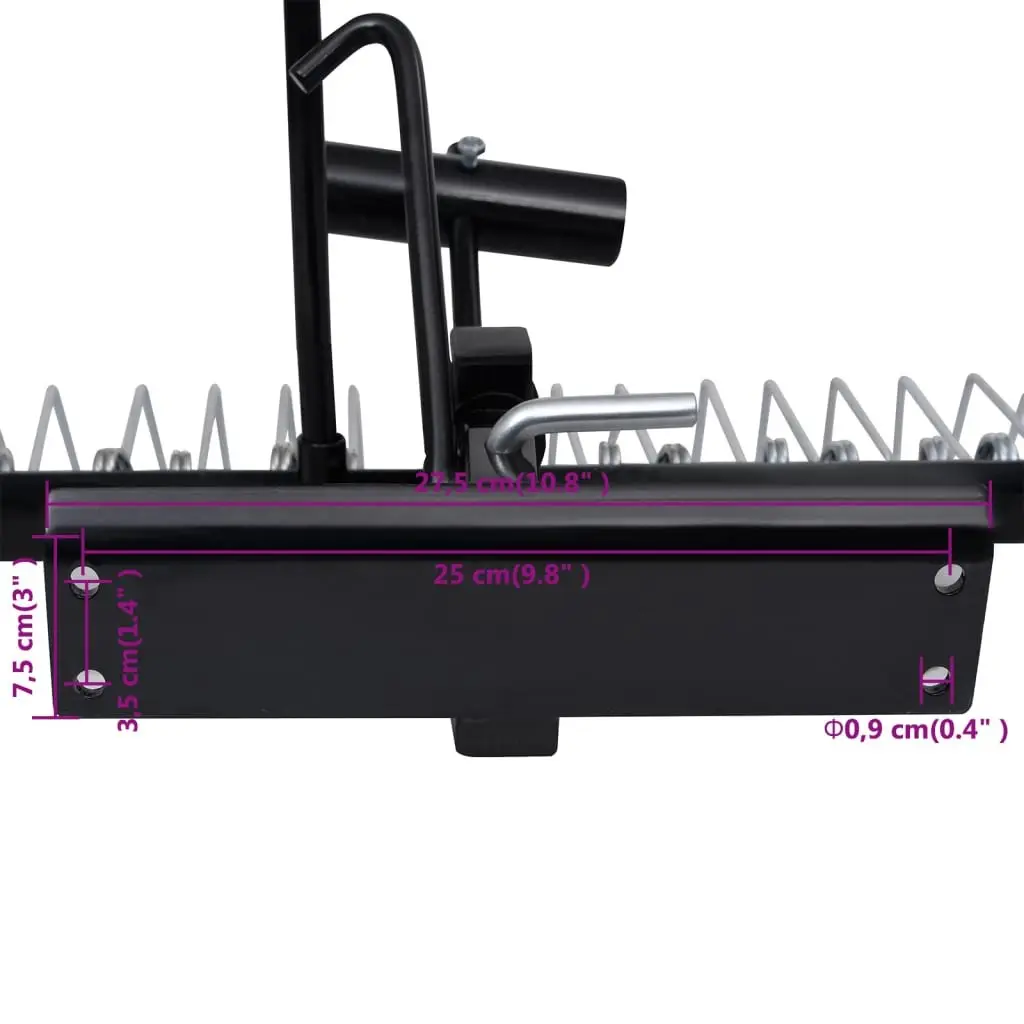 Scarifier Attachment Silver 109cm Wide Lawn Aerator with 14 Twin Spring Tines for Ride-on Mowers and Lawn Tractors