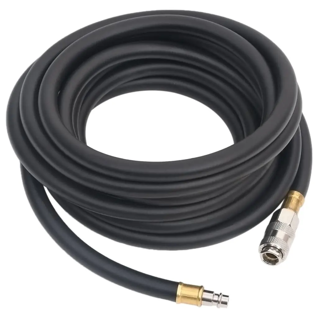 Hybrid Air Hose Black 5m 3/8 BSPT Quick Coupler Flexible Durable