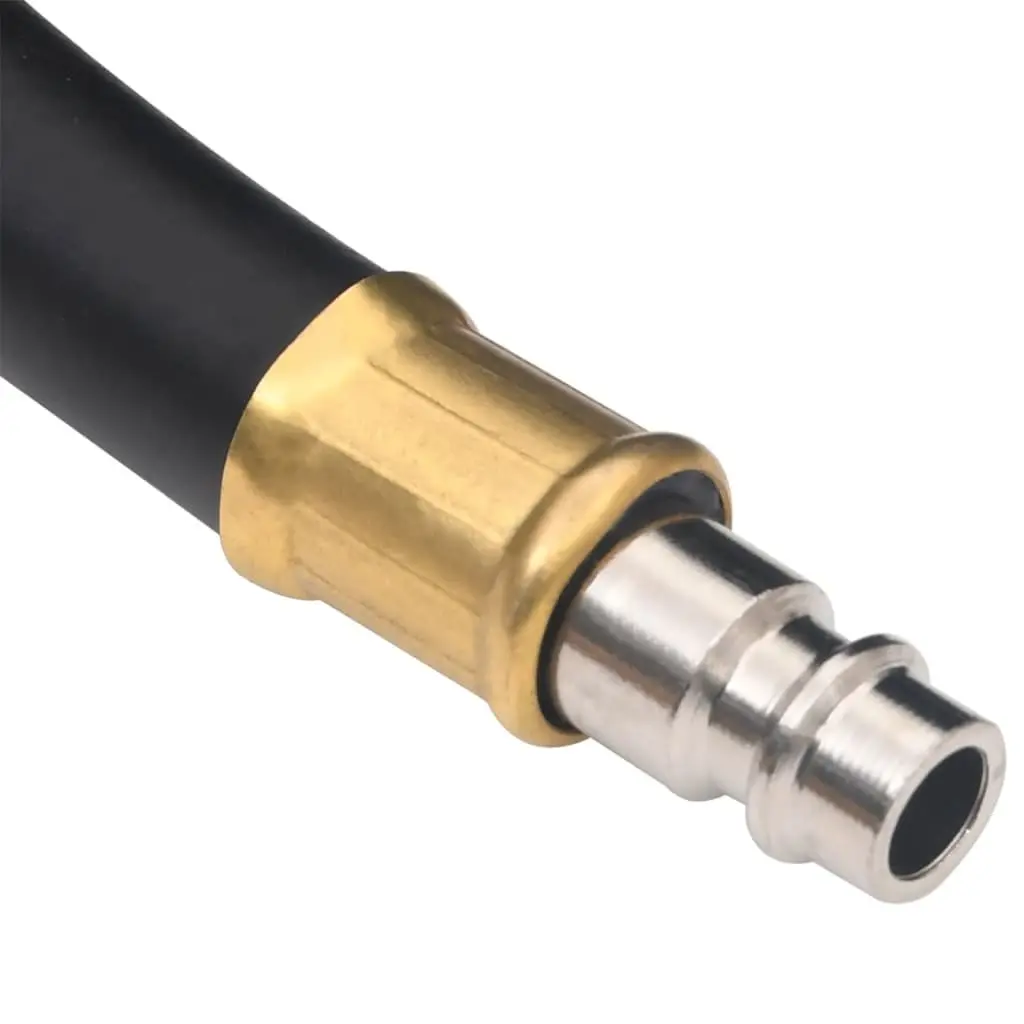 Hybrid Air Hose Black 20m 0.6" Durable Rubber PVC Flexible for Pneumatic Compressor Tools