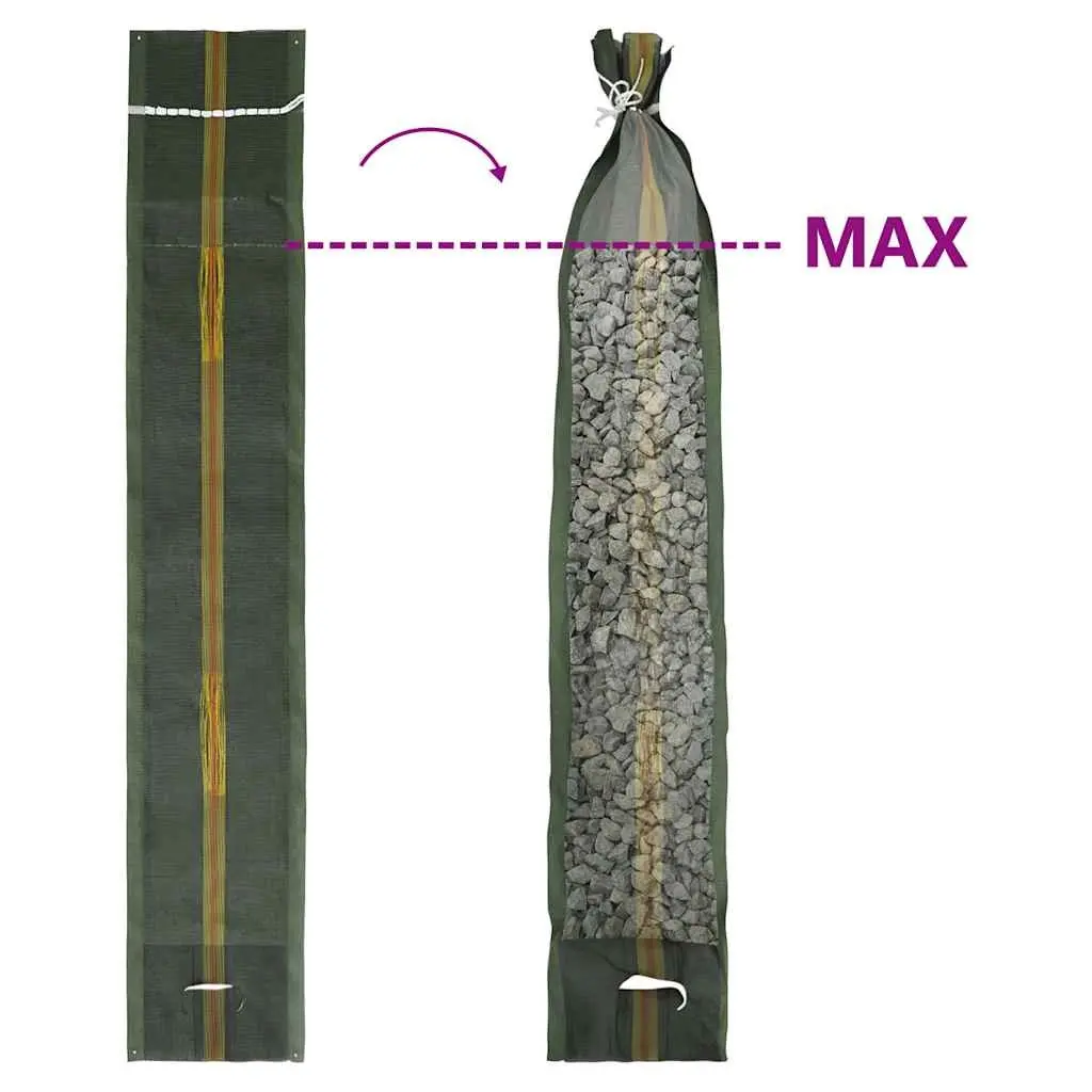 50 pcs Heavy Duty Sandbags 103x25 cm Dark Green