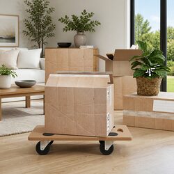 2-Piece Brown Dolly Trolleys for Moving Items