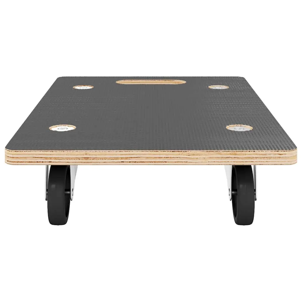 Transport Trolley Grey Rectangular 50 x 35 x 11.5 cm Plywood Anti-slip Surface 250kg Capacity 2 Piece