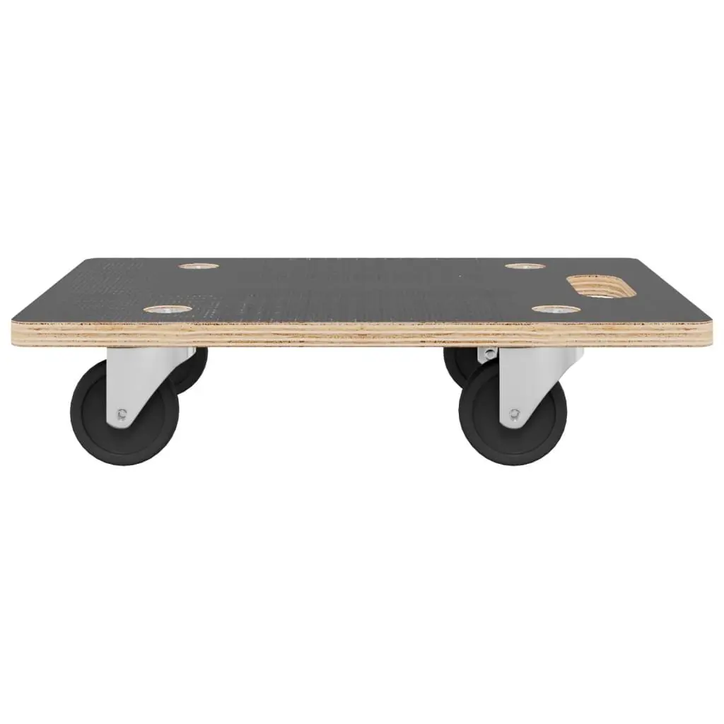 Transport Trolley Grey 80x55x11.5cm Stable Plywood Anti-slip Surface Rotatable Castors 2 Piece
