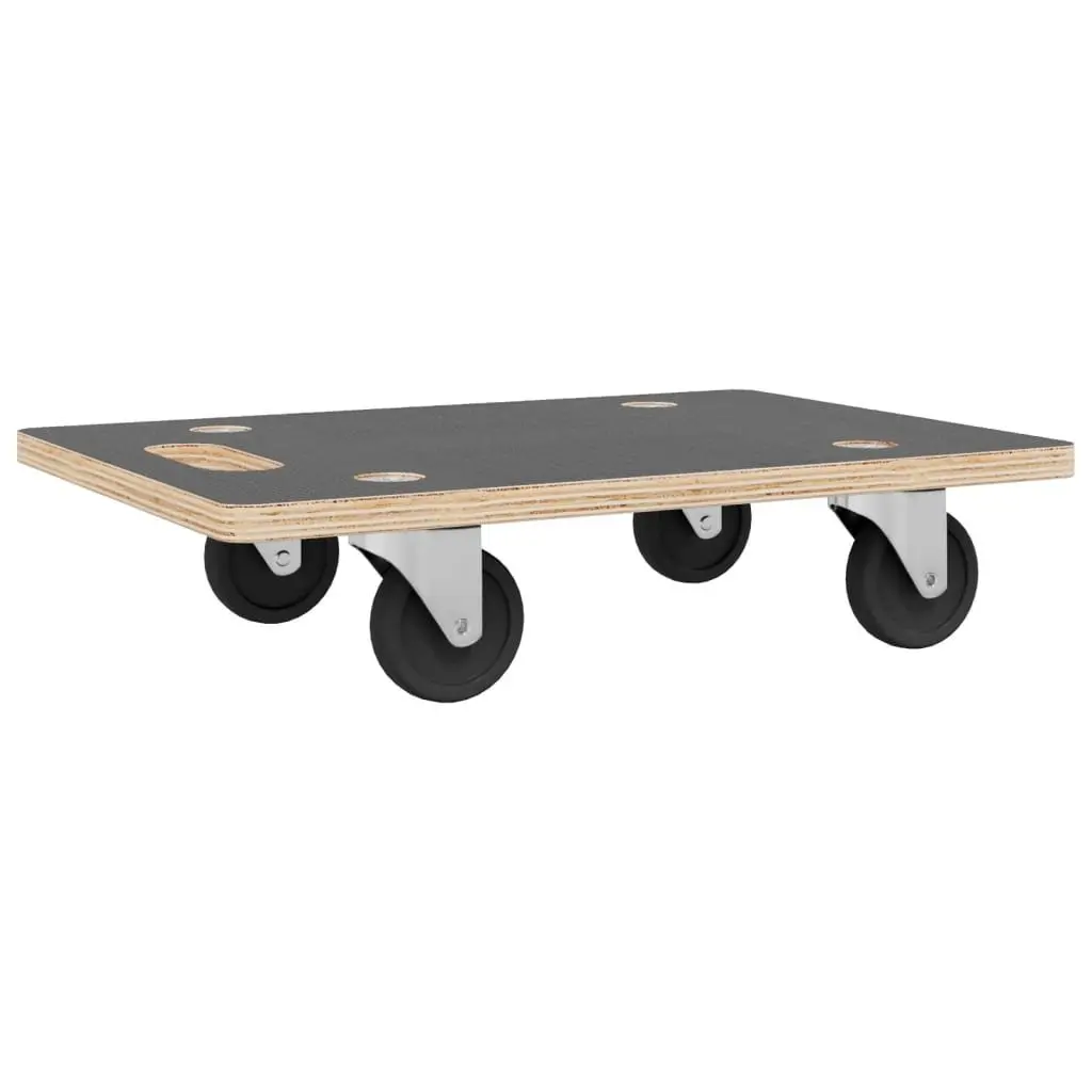Transport Trolley Grey 80x55x11.5cm Stable Plywood Anti-slip Surface Rotatable Castors 2 Piece