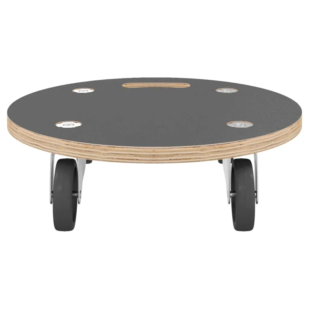 Round Transport Trolley Grey 38cm Heavy Duty Castors