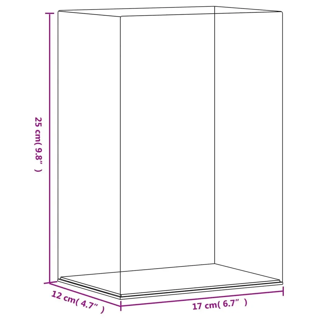 Transparent Acrylic Display Case Dustproof Showcase for Collectibles Toys Models 17x12x25cm