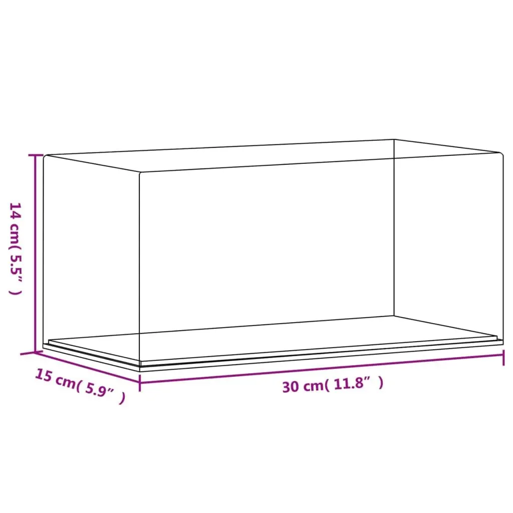 Acrylic Display Box Transparent 30x15x14cm Dustproof for Collectibles Toys Models