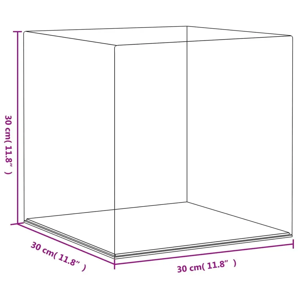 Acrylic Display Box Transparent 30x30x30 cm Dustproof Case for Collectibles