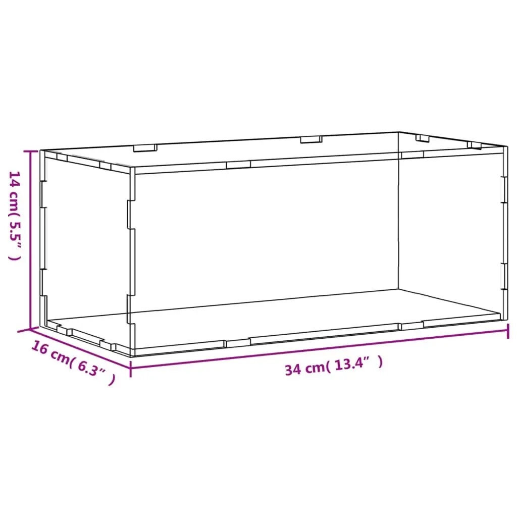 Acrylic Display Box Transparent Case 34x16x14cm Dust Protection Collectibles