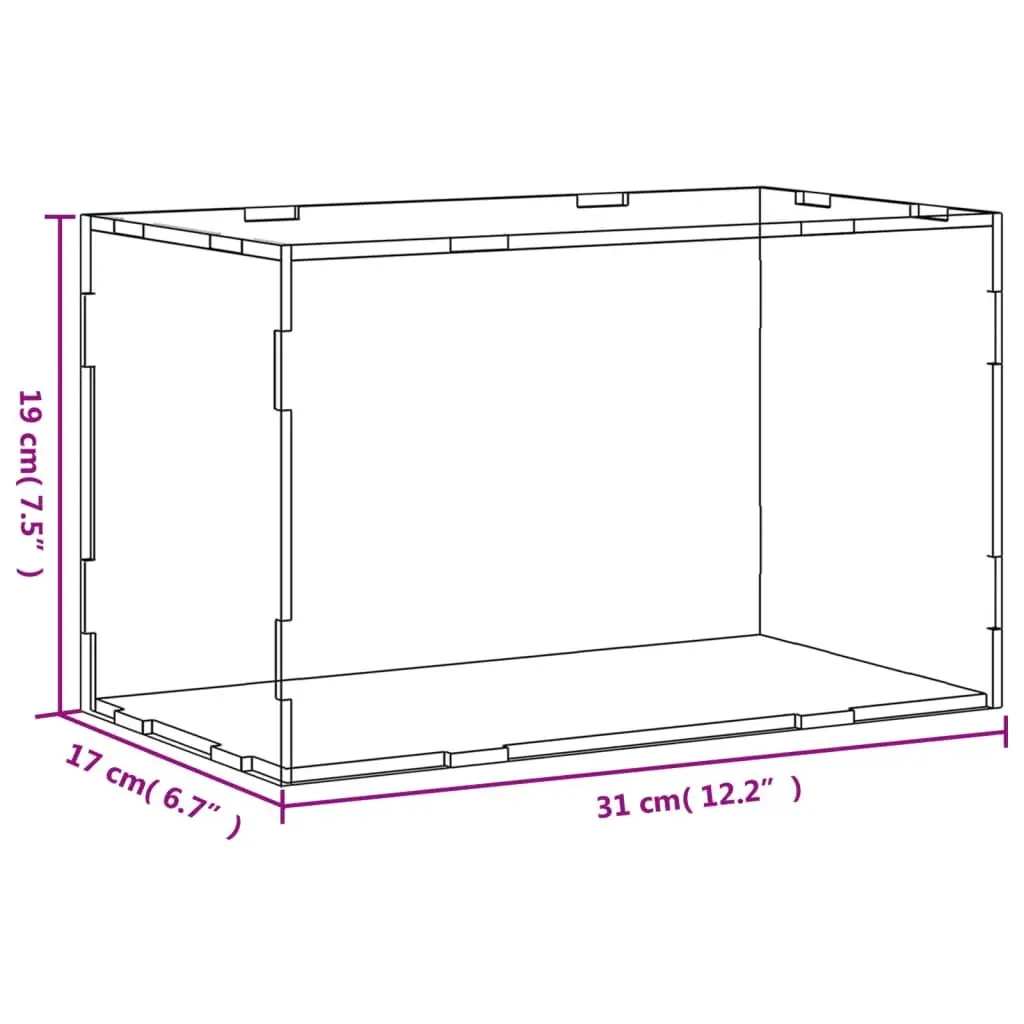 Acrylic Display Box Transparent Dustproof Case 31x17x19cm Durable Construction