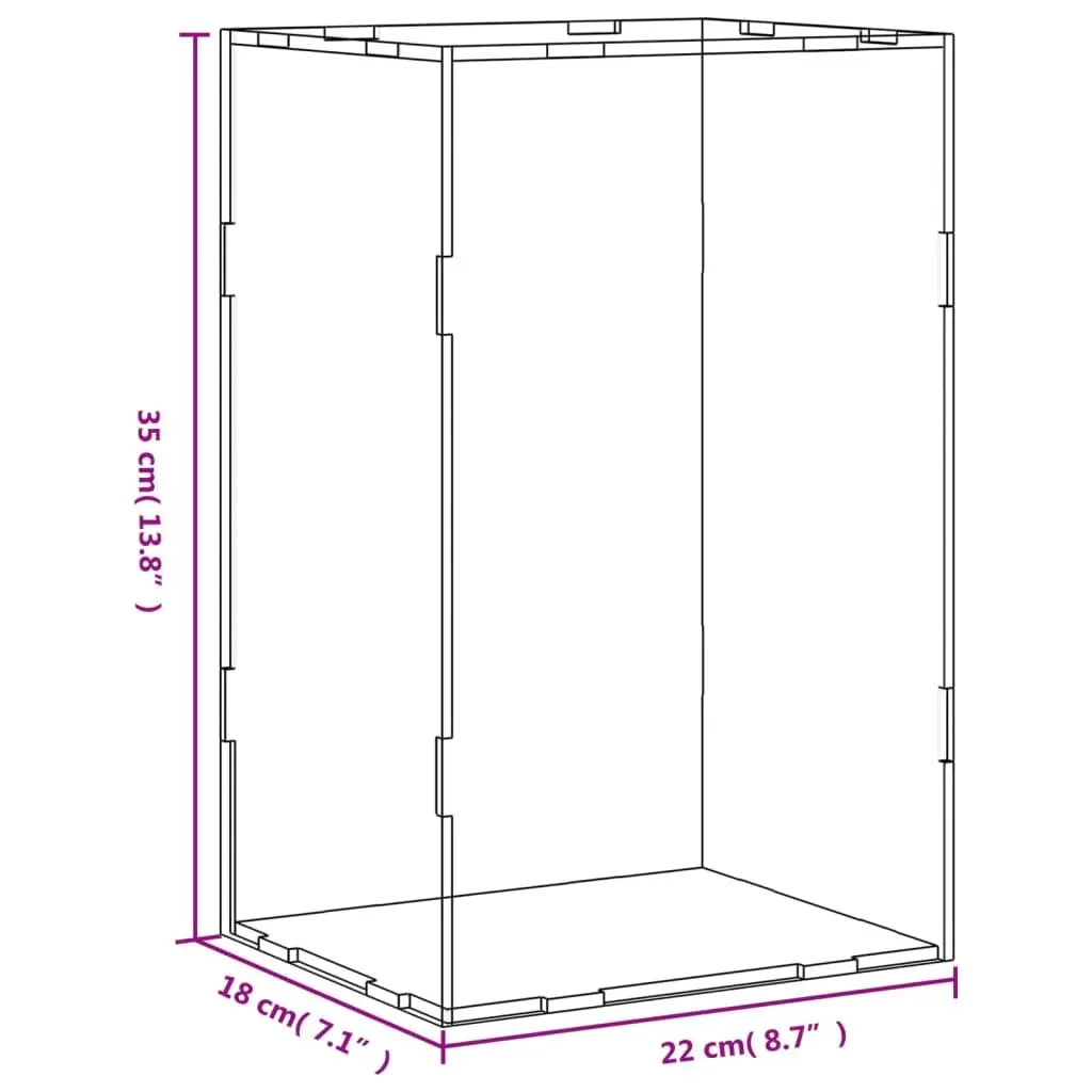Transparent Acrylic Display Box Dustproof Protection Case for Collectibles 22x18x35cm
