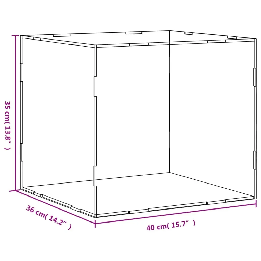 Acrylic Display Box Transparent 40x36x35cm Dustproof Showcase Case for Collectibles