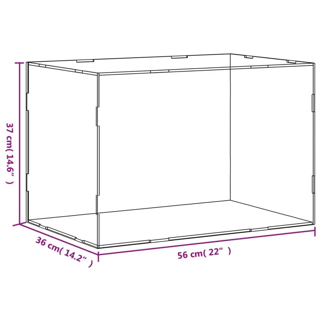 Acrylic Display Box Transparent 56x36x37cm Dustproof Collectibles Showcase Case