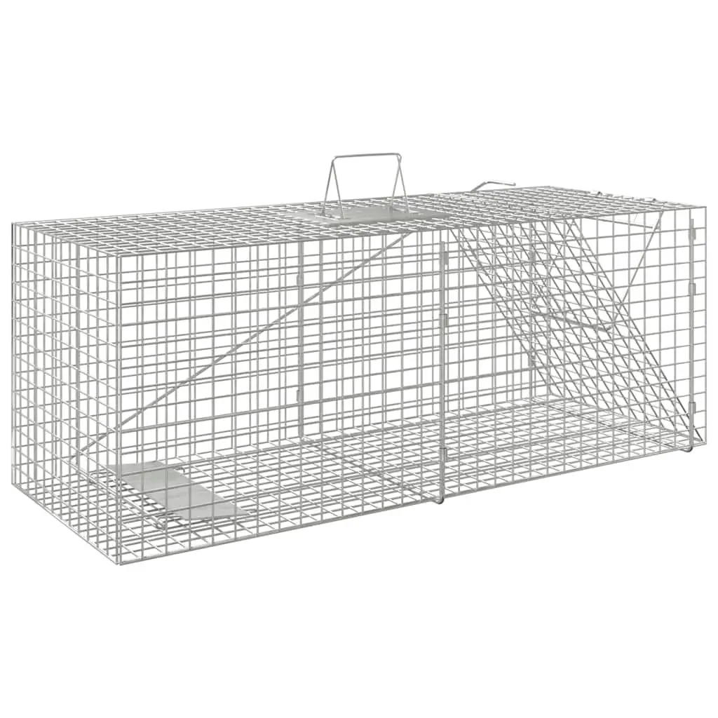 Animal Trap Live Catch Humane 64.5x25x26.5cm Galvanised Iron Wire Mesh
